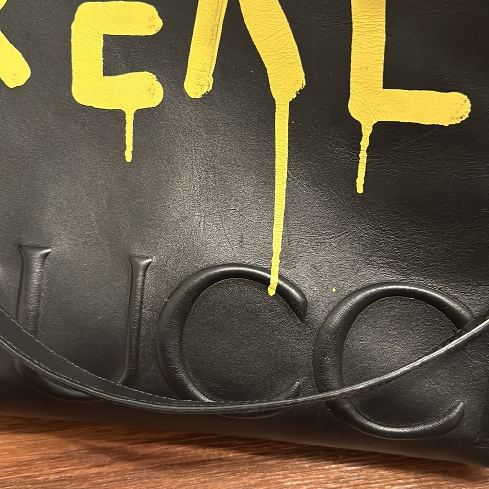 Gucci Ghost βREALβ Leather Tote Bag Black 414476 w/ Box & Dust Bag - Picture 8 of 9